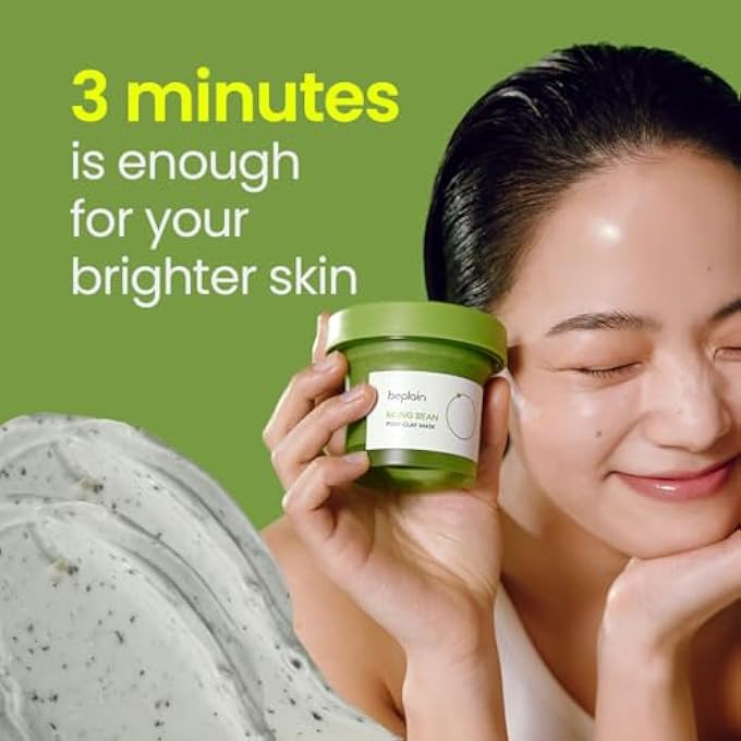 beplain BE PLAIN MUNG BEAN PORE CLAY MASK (4.05 FL OZ, 120ML) | WASH OFF MASK FOR BLACKHEAD & WHITEHEAD CARE | CLEANSE AND VISIBLY TIGHTEN PORES | COLLAB WITH YOUTUBER LEOJ | K-BEAUTY - Image 4